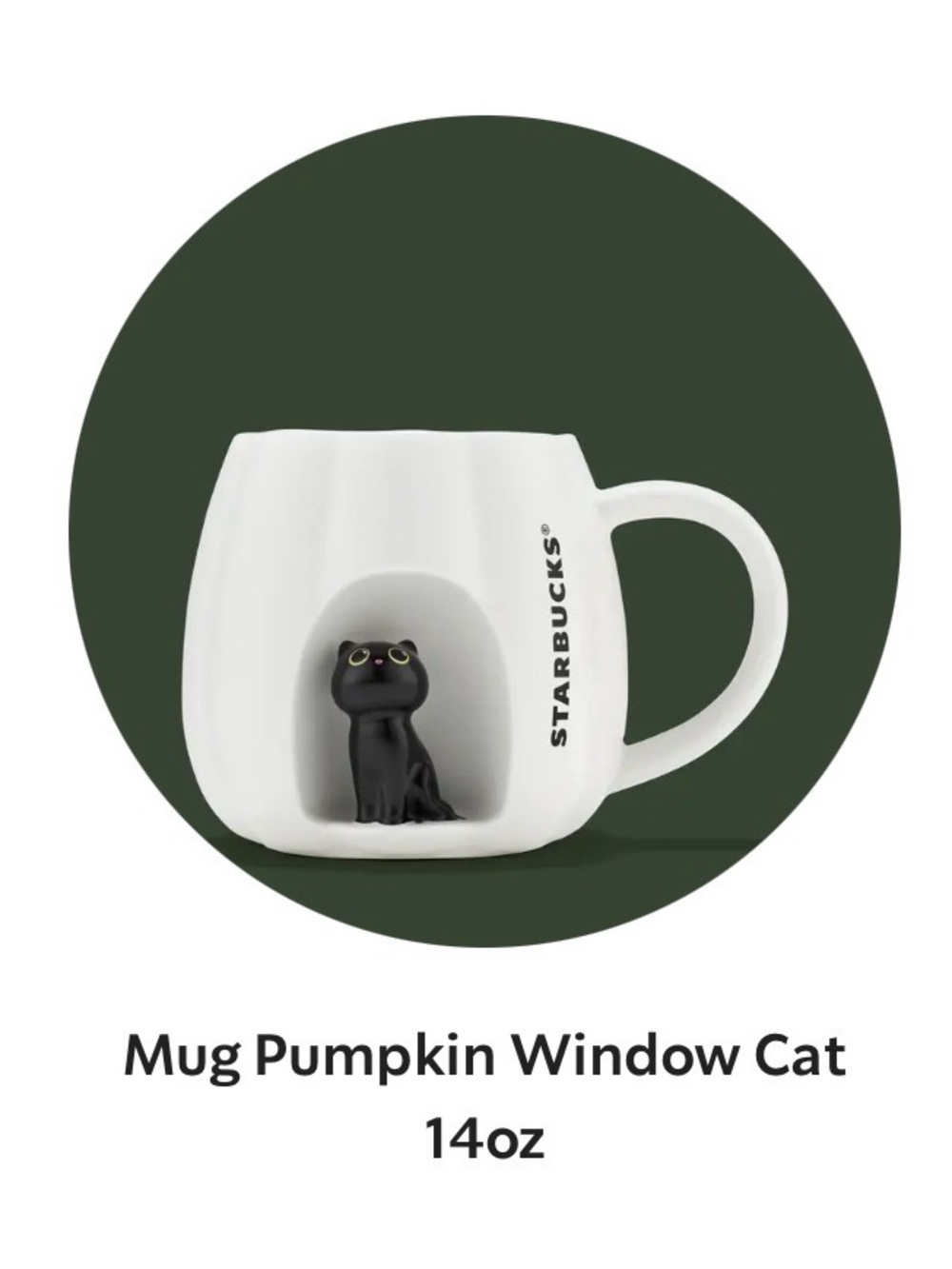NWT Starbucks Europe Fall Halloween 2026 Pumpkin Window Cat 14oz mug